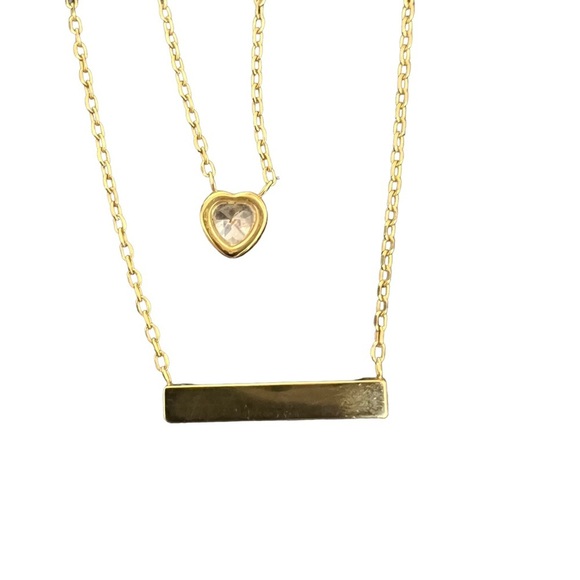 Michael Kors Gold-Tone Double Strand Logo Bar Necklace - Picture 5 of 6